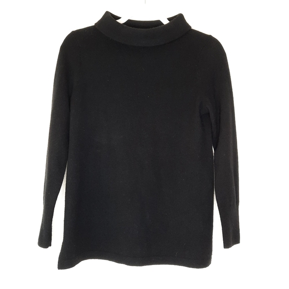 Talbots Black Cashmere Mock Neck Sweater SP - Picture 2 of 5